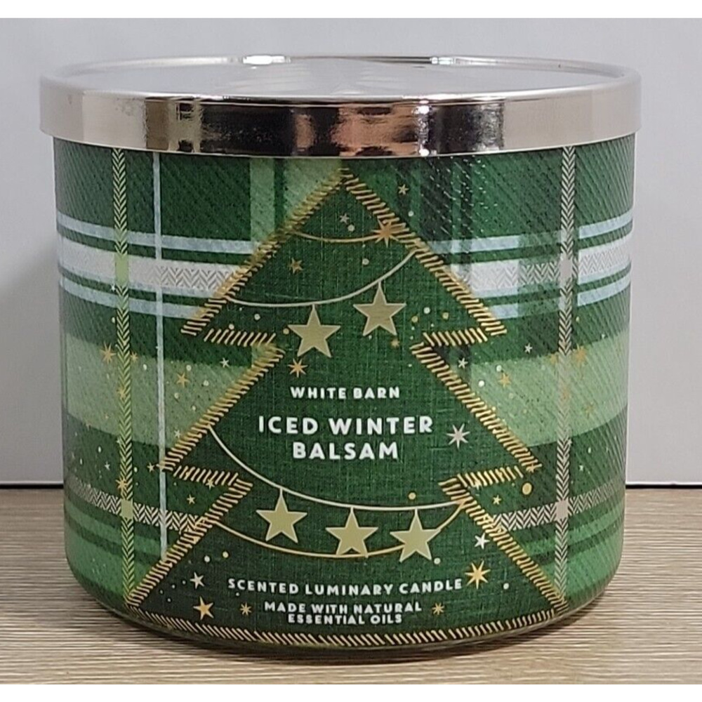 BATH AND BODY WORKS ICED WINTER BALSAM LARGE 3-WICK CANDLE 14.5 OZ